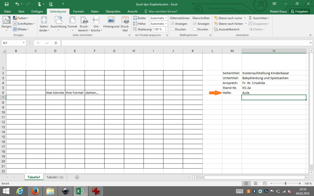 Excel dynamische Kopfzeile mit VBA Teil4/4 (Text über Logo